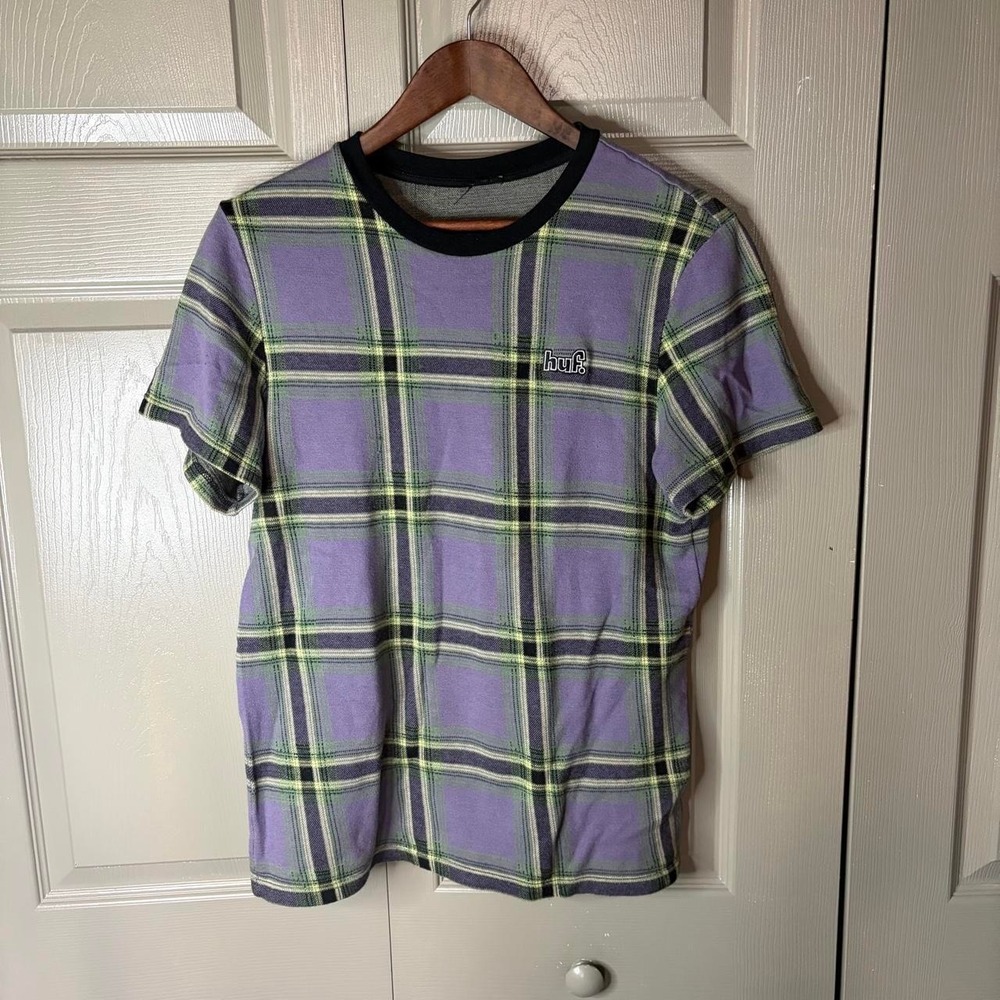 Huf plaid shirt  size large skater grunge summer purple